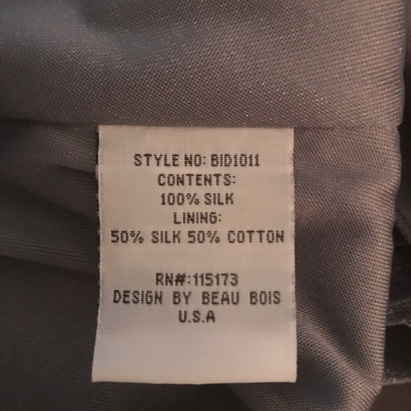 Silk navy evening dress with velvet detailing - Picture 10 of 11